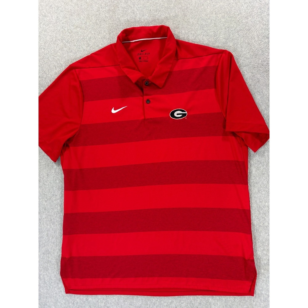 Georgia Bulldogs Nike Stitched Logo Campus S/S Polo Shirt (Men's XL) Red